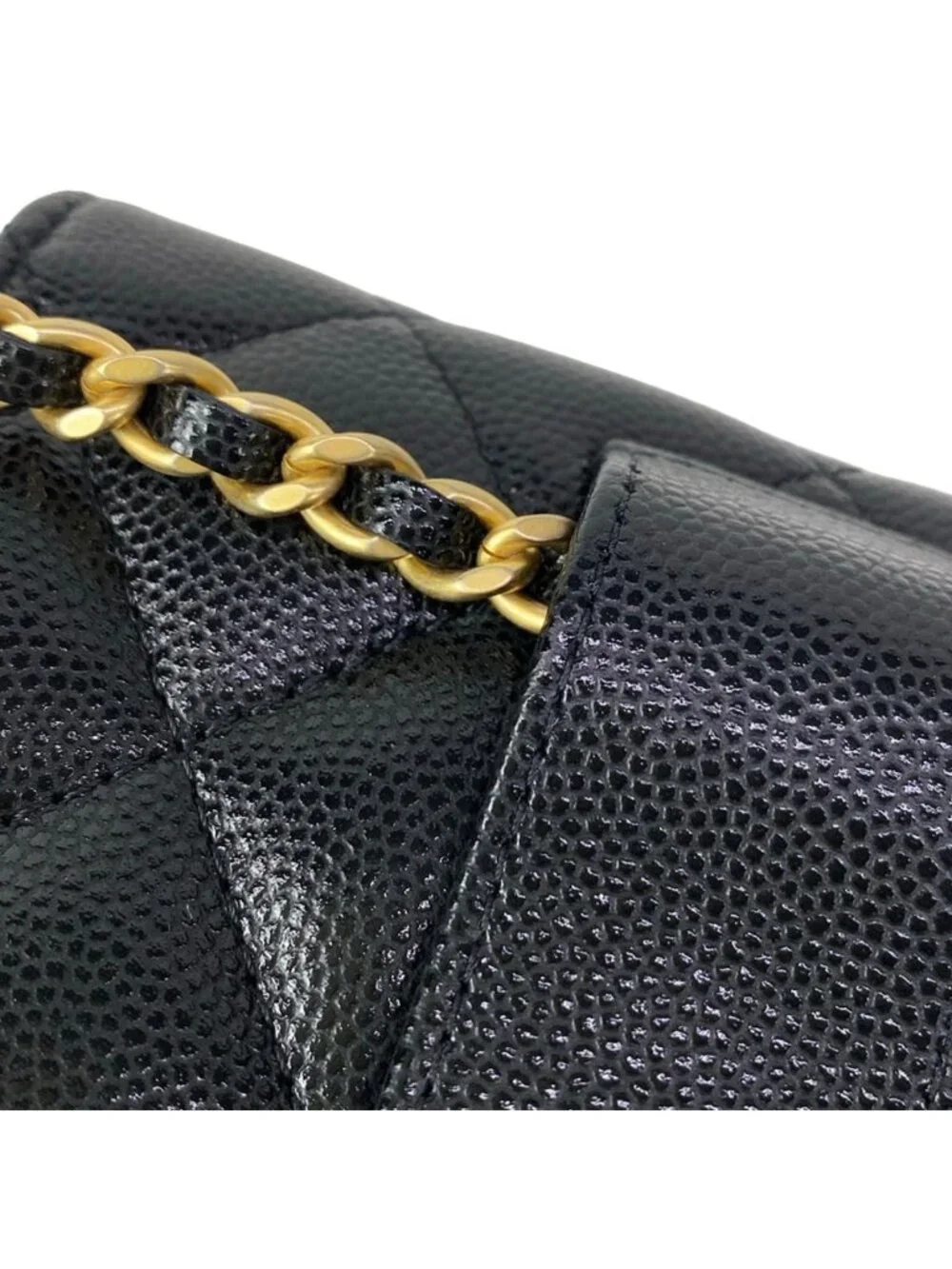 Chanel Waist Pouch Quilted Black Mini Bag Chain Belt Matt Togo
